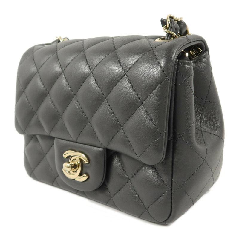 CHANEL 羊皮皮革Mini Classic 17鏈帶肩背袋-2