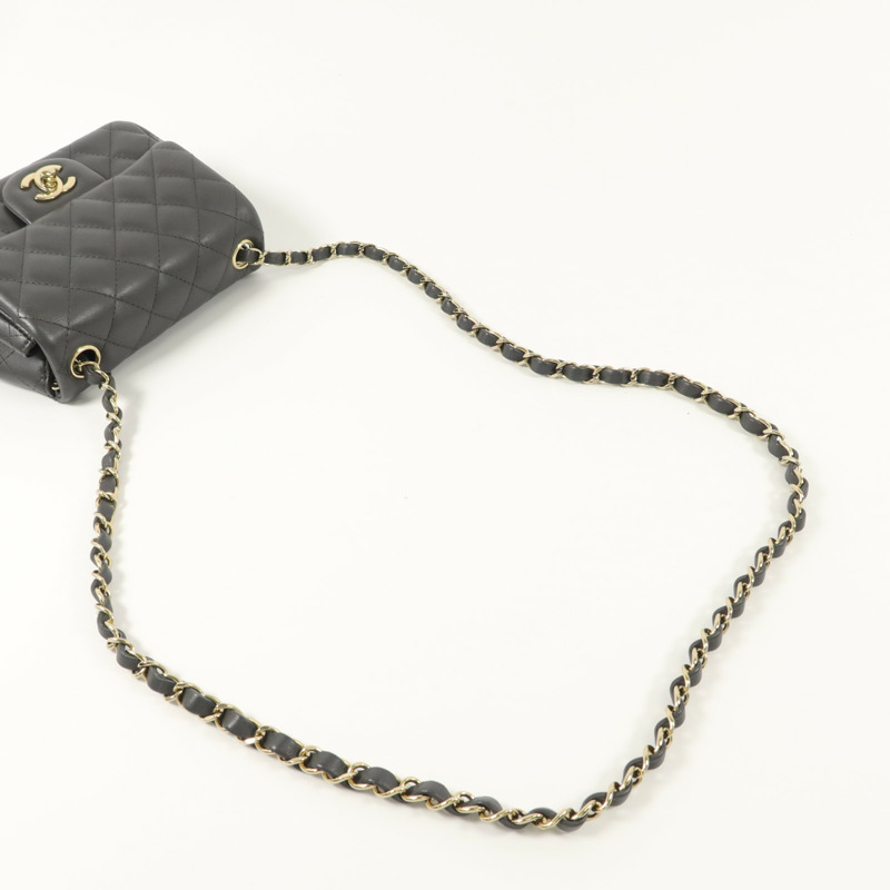 CHANEL 羊皮皮革Mini Classic 17鏈帶肩背袋-7