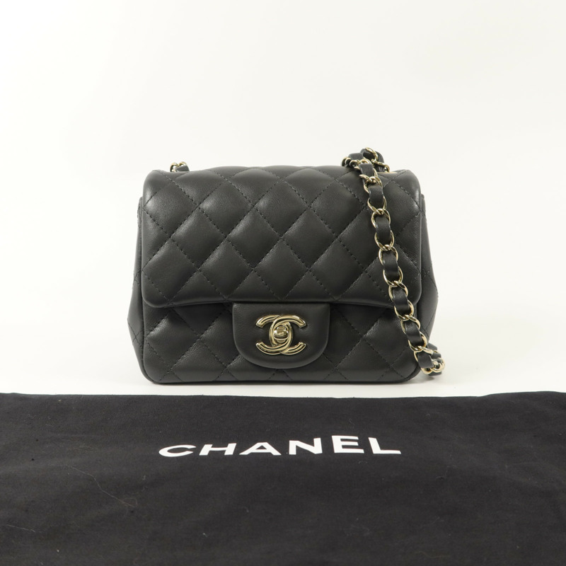 CHANEL 羊皮皮革Mini Classic 17鏈帶肩背袋-8