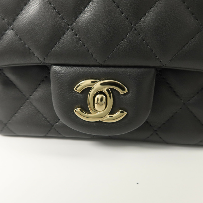 CHANEL 羊皮皮革Mini Classic 17鏈帶肩背袋-9