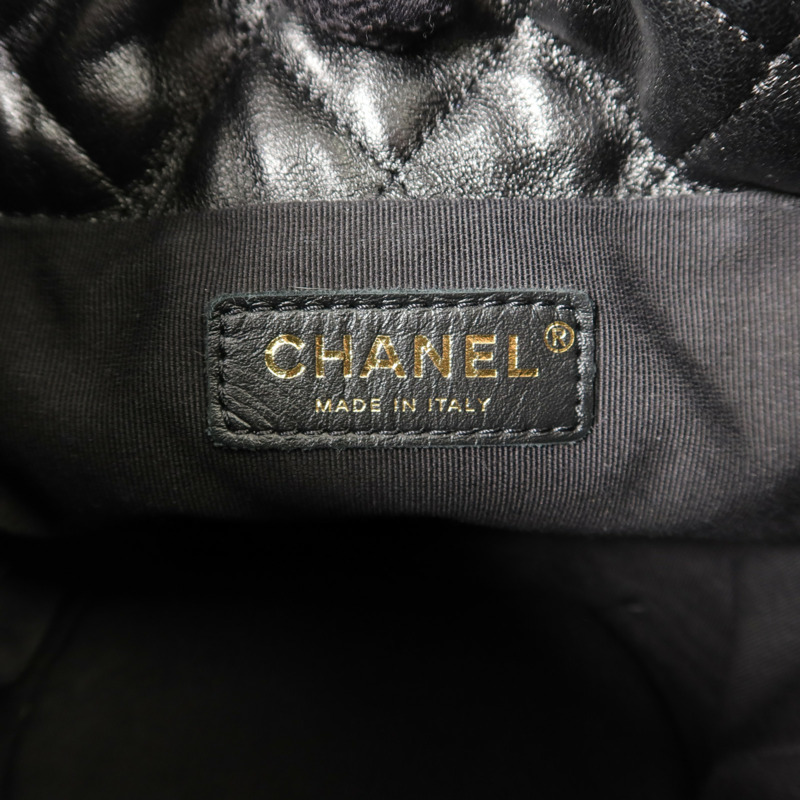 CHANEL 牛皮皮革Bucket Bag鏈帶肩背袋-5