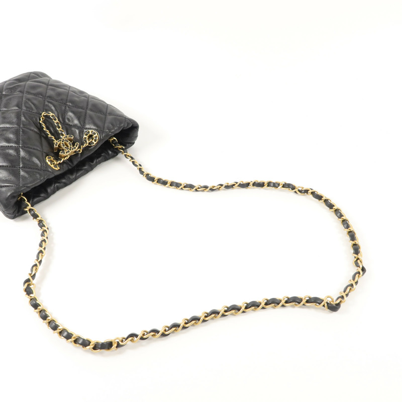 CHANEL 牛皮皮革Bucket Bag鏈帶肩背袋-7