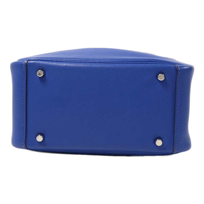 HERMES Swift皮革Mini Lindy手挽肩背兩用袋Bleu Royal/Menthe-3