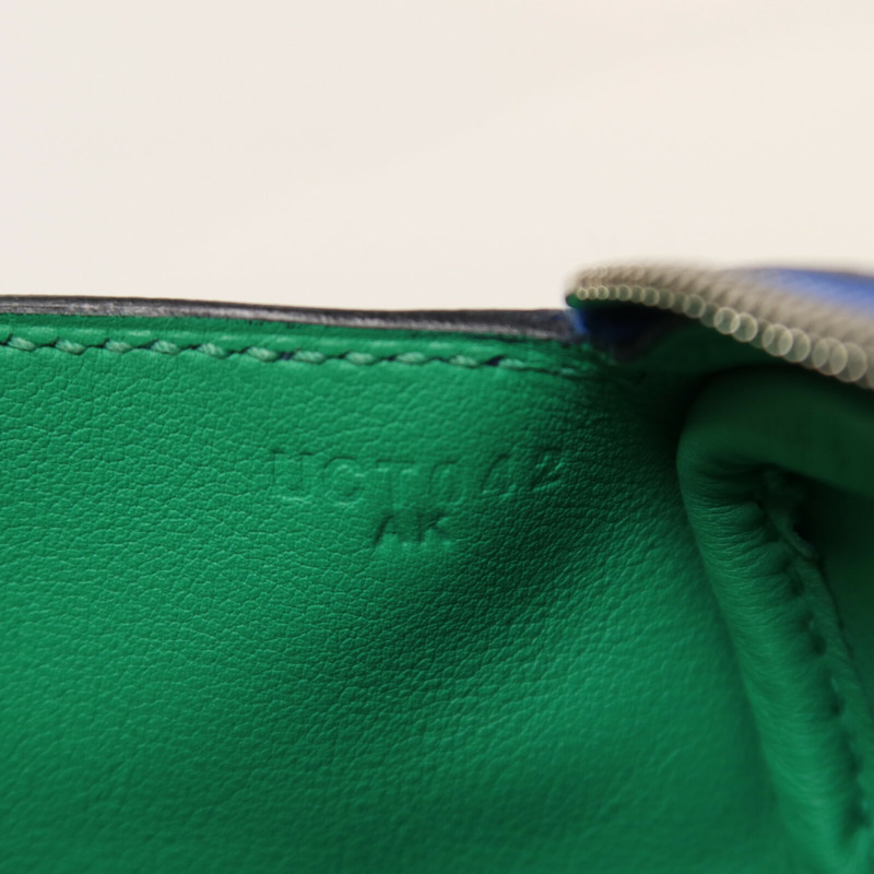 HERMES Swift皮革Mini Lindy手挽肩背兩用袋Bleu Royal/Menthe-6