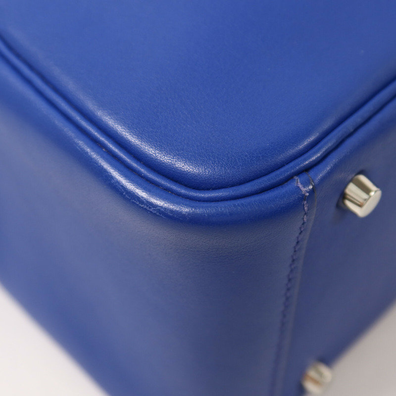 HERMES Swift皮革Mini Lindy手挽肩背兩用袋Bleu Royal/Menthe-10