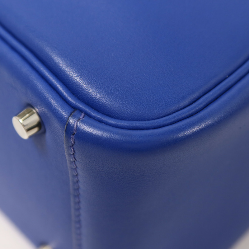 HERMES Swift皮革Mini Lindy手挽肩背兩用袋Bleu Royal/Menthe-11