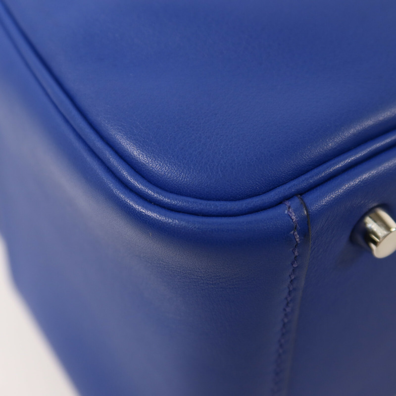 HERMES Swift皮革Mini Lindy手挽肩背兩用袋Bleu Royal/Menthe-12