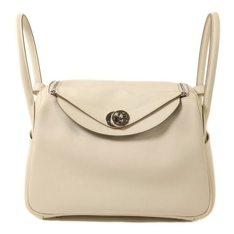 HERMES Swift皮革Lindy 26手挽肩背兩用袋Gris Pale/Gris Meyer