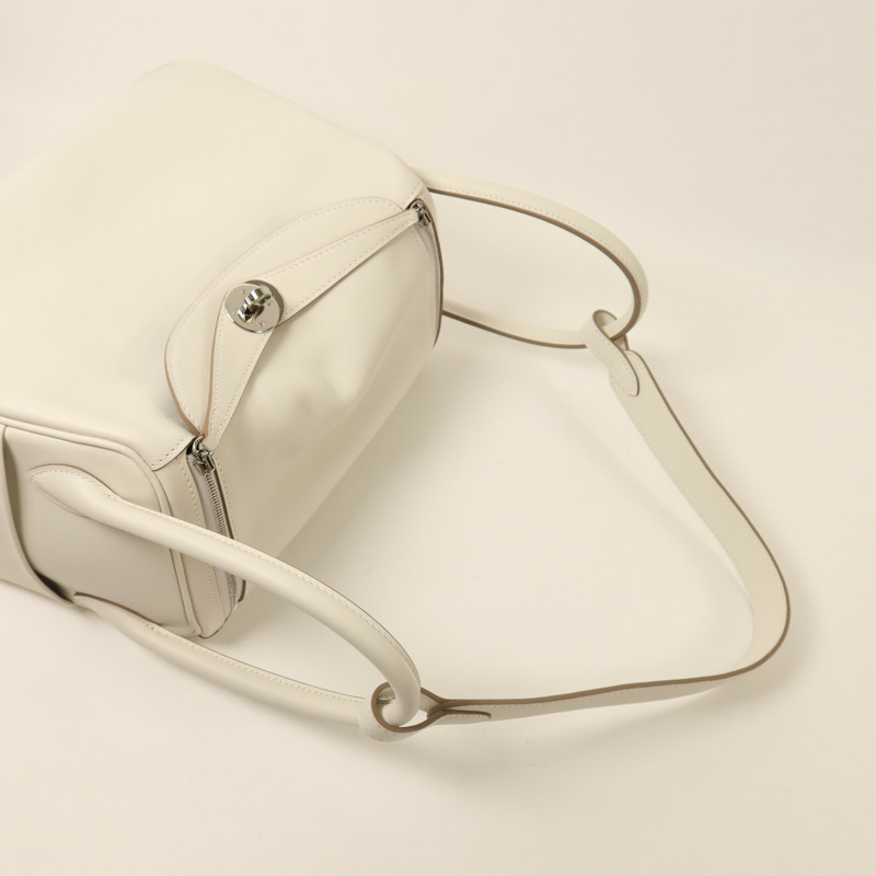 HERMES Swift皮革Lindy 26手挽肩背兩用袋Gris Pale/Gris Meyer-4