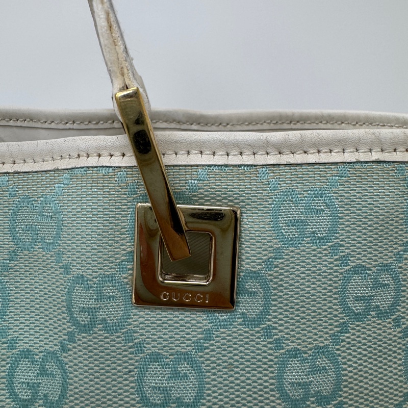 【赫蒂國際精品】 Gucci GG 帆布托特包 薄荷綠 vintage 中古 二手 手提包 肩背包-16
