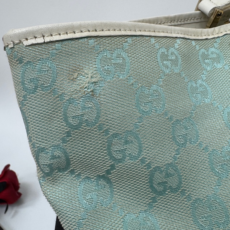 【赫蒂國際精品】 Gucci GG 帆布托特包 薄荷綠 vintage 中古 二手 手提包 肩背包-23