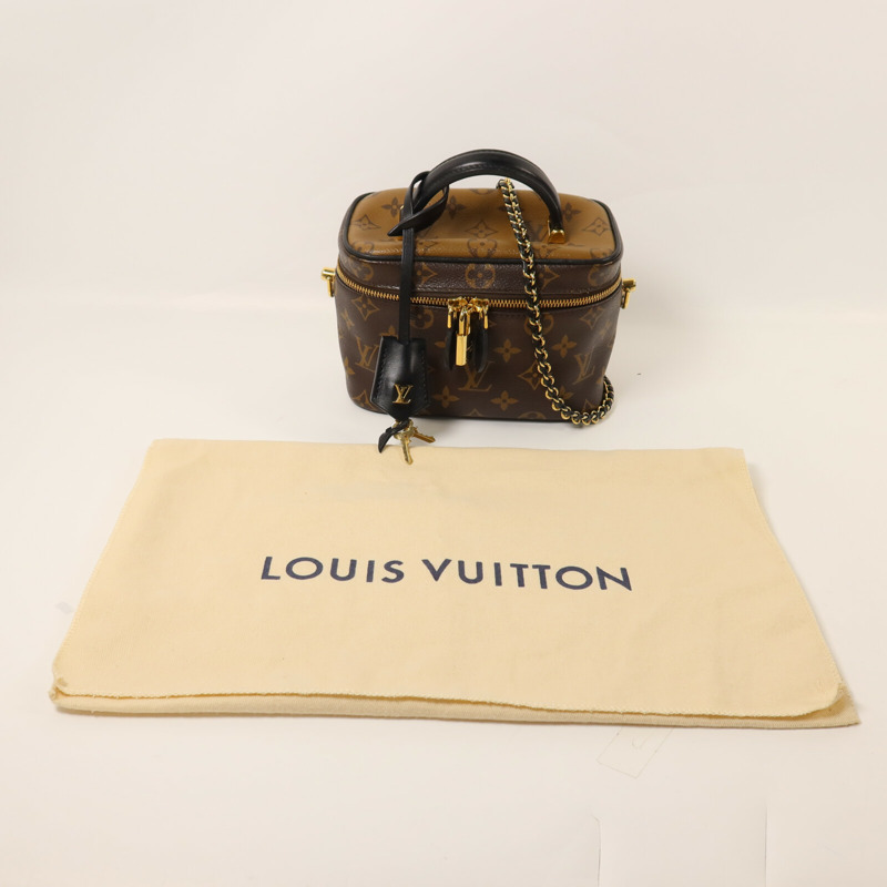 LOUIS VUITTON Monogram Reverse Vanity PM鏈帶手挽肩背兩用袋-8