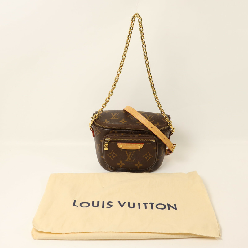 LOUIS VUITTON Monogram Mini Bumbag鏈帶手挽肩背兩用袋-7