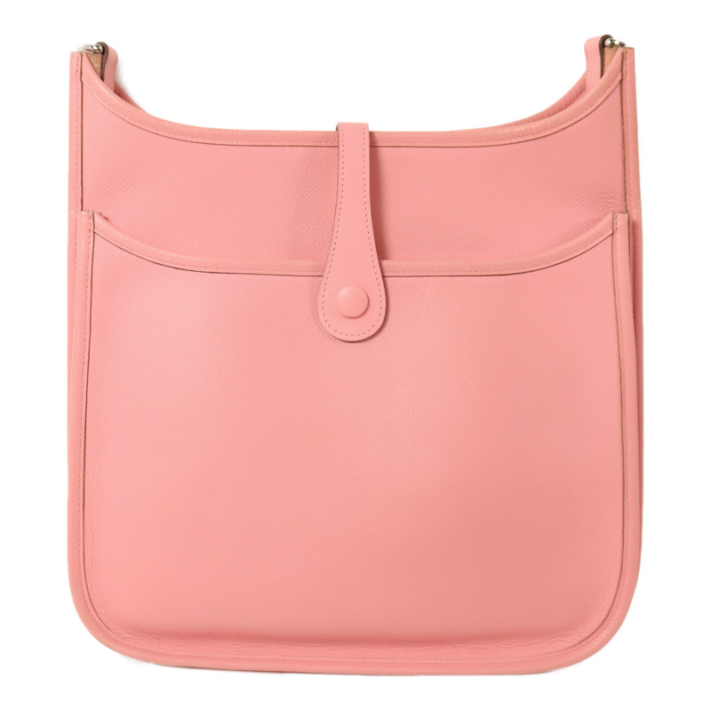 HERMES Epsom皮革Evelyne PM 肩背袋Rose Confetti-1