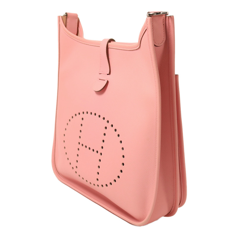 HERMES Epsom皮革Evelyne PM 肩背袋Rose Confetti-2