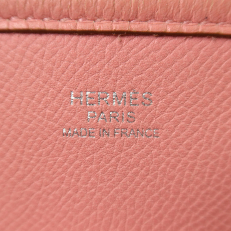 HERMES Epsom皮革Evelyne PM 肩背袋Rose Confetti-5
