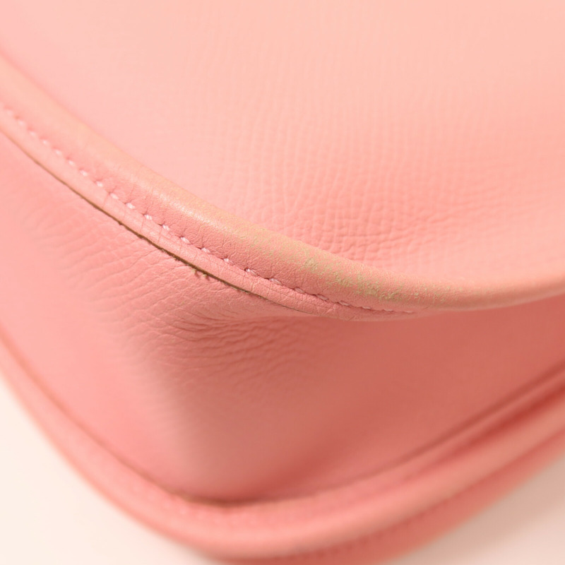 HERMES Epsom皮革Evelyne PM 肩背袋Rose Confetti-11