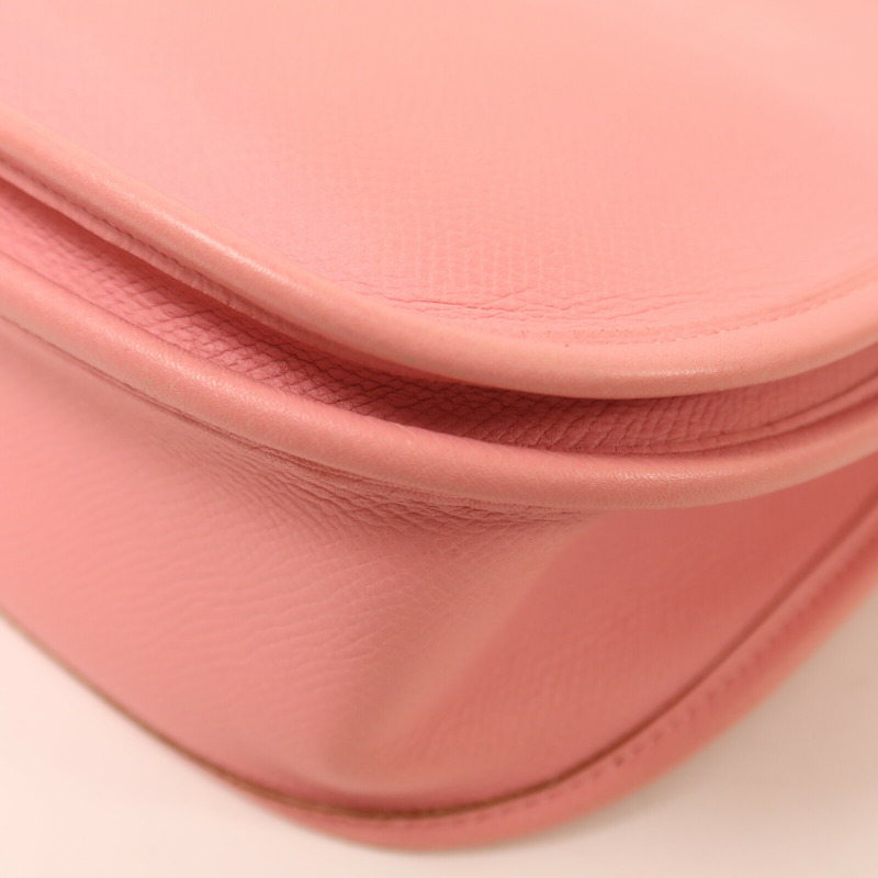HERMES Epsom皮革Evelyne PM 肩背袋Rose Confetti-13
