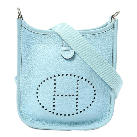 HERMES Evelyne TPM肩背袋Bleu Atoll