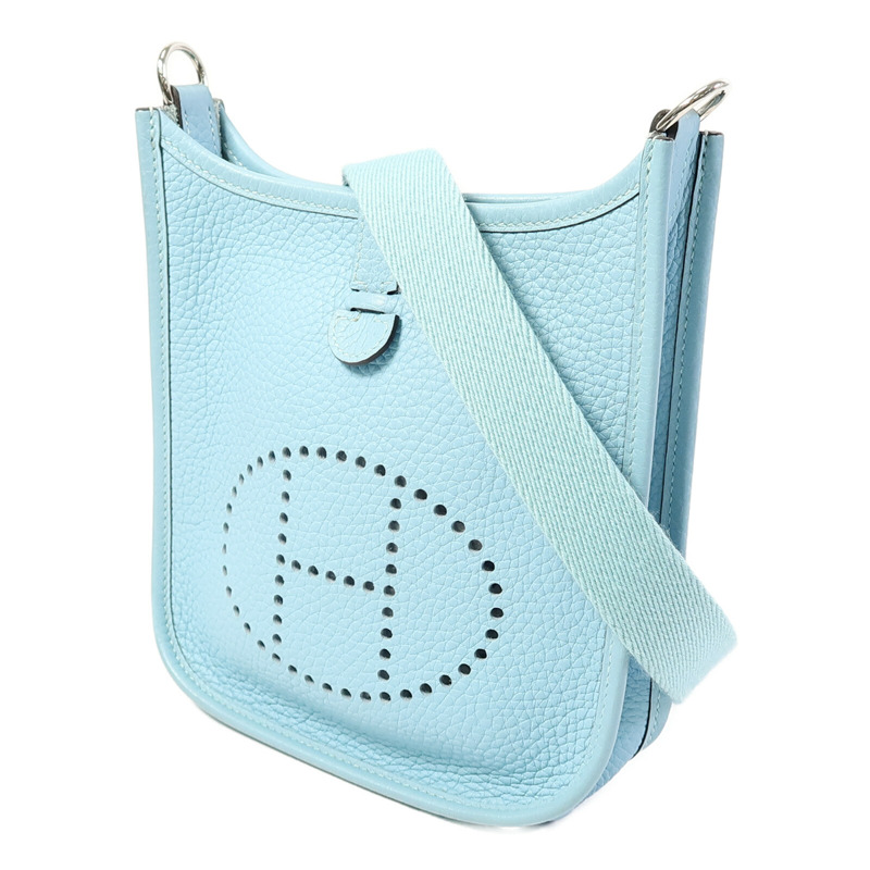 HERMES Evelyne TPM肩背袋Bleu Atoll-1