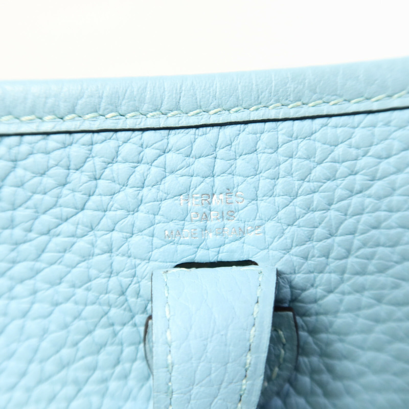 HERMES Evelyne TPM肩背袋Bleu Atoll-5