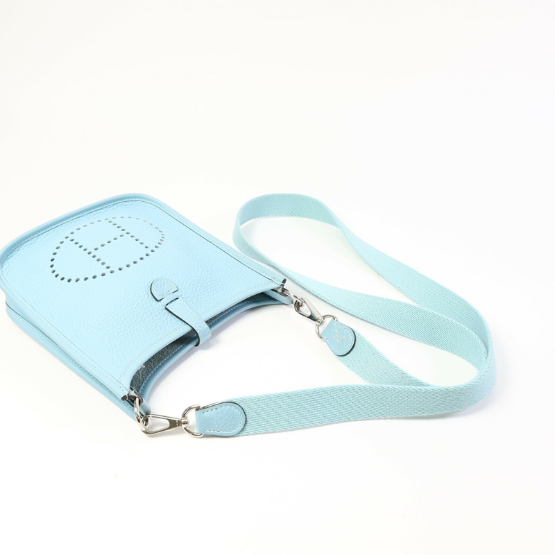 HERMES Evelyne TPM肩背袋Bleu Atoll-7