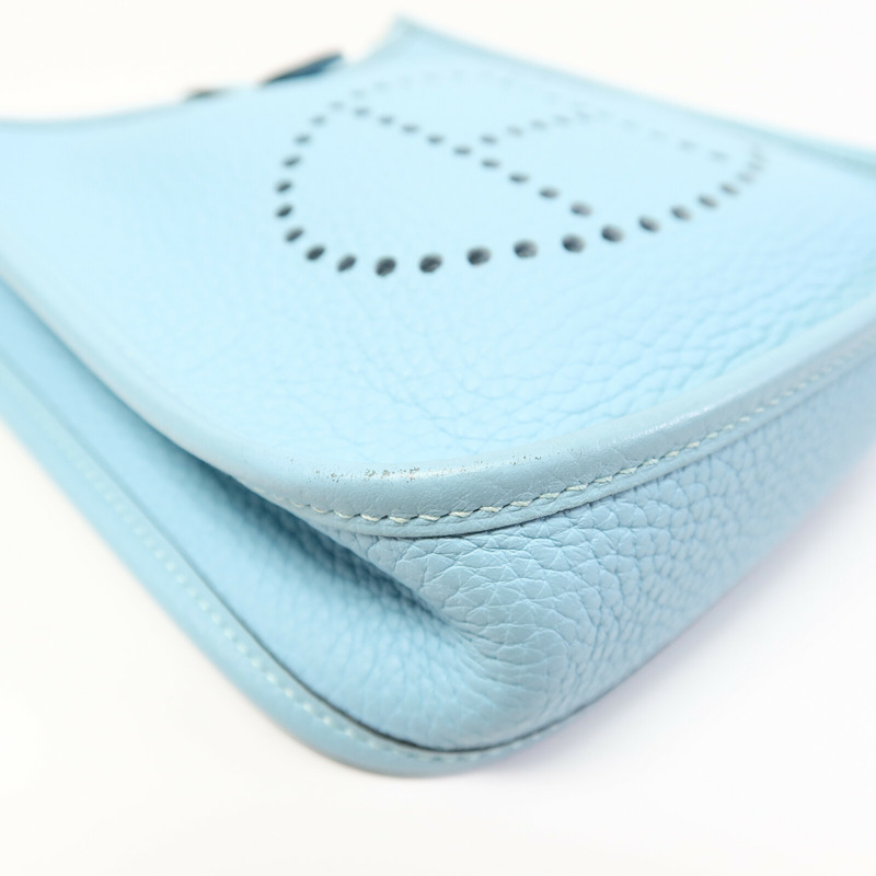 HERMES Evelyne TPM肩背袋Bleu Atoll-9