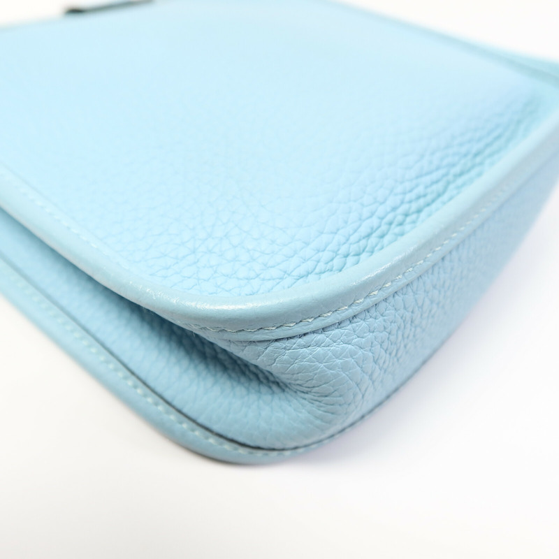 HERMES Evelyne TPM肩背袋Bleu Atoll-11
