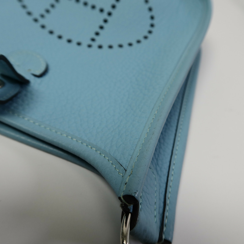 HERMES Evelyne TPM肩背袋Bleu Atoll-14