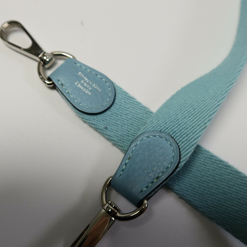 HERMES Evelyne TPM肩背袋Bleu Atoll-16