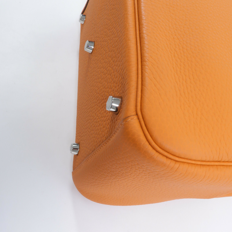 HERMES Clemence皮革Lindy 26手挽肩背兩用袋Orange-12