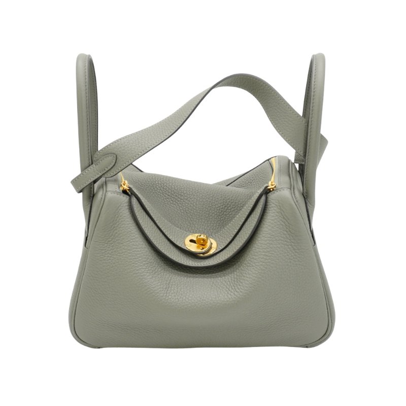 Hermes 展示品 Lindy 26 TC牛皮金釦手提/肩背兩用包(0L積雲灰)-0