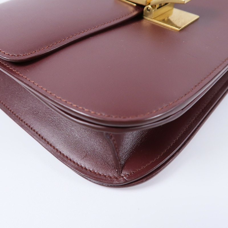CELINE 牛皮皮革Classic Box Medium肩背袋-11