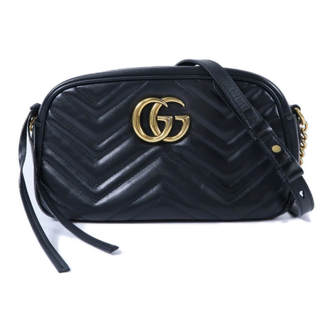GUCCI 牛皮皮革GG Marmont鏈帶肩背袋
