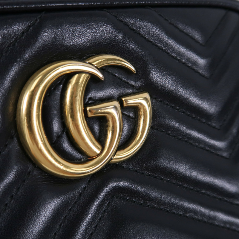 GUCCI 牛皮皮革GG Marmont鏈帶肩背袋-6