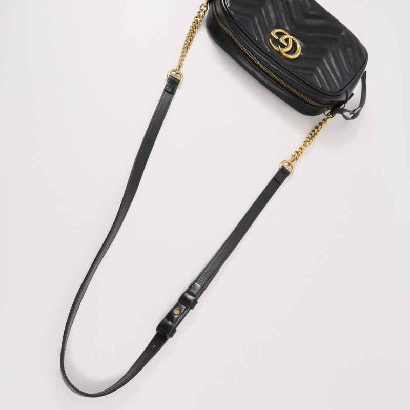 GUCCI 牛皮皮革GG Marmont鏈帶肩背袋-8