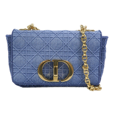 Dior 牛仔布Caro Small鏈帶肩背袋