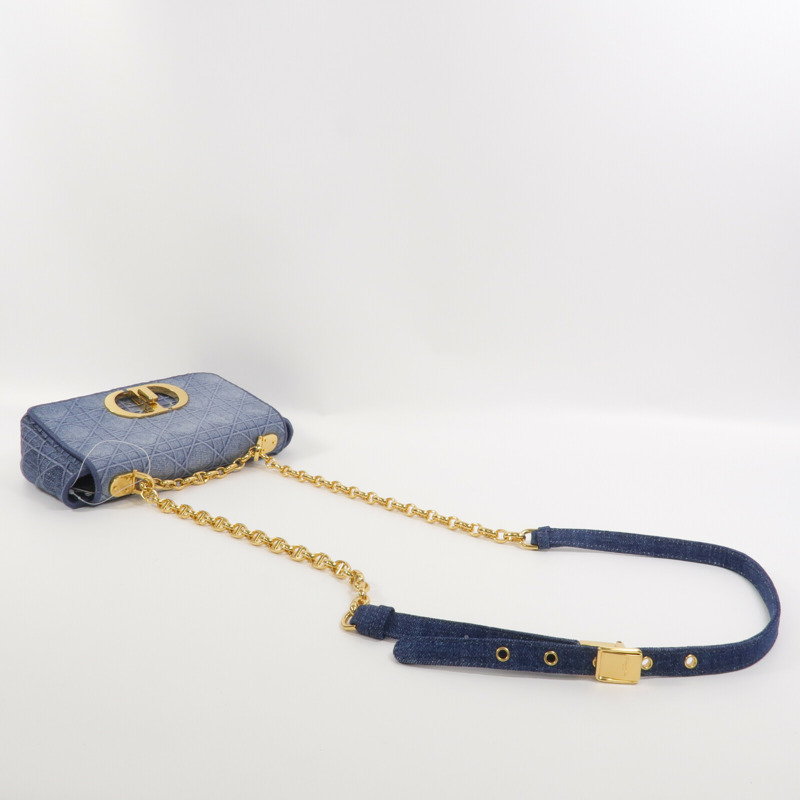 Dior 牛仔布Caro Small鏈帶肩背袋-9