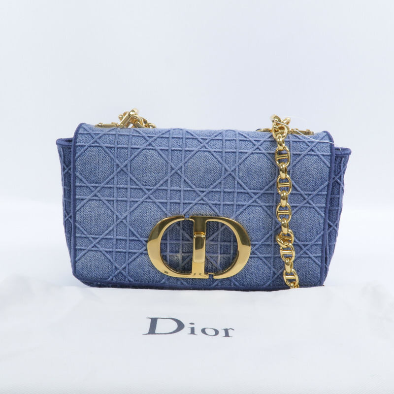 Dior 牛仔布Caro Small鏈帶肩背袋-10