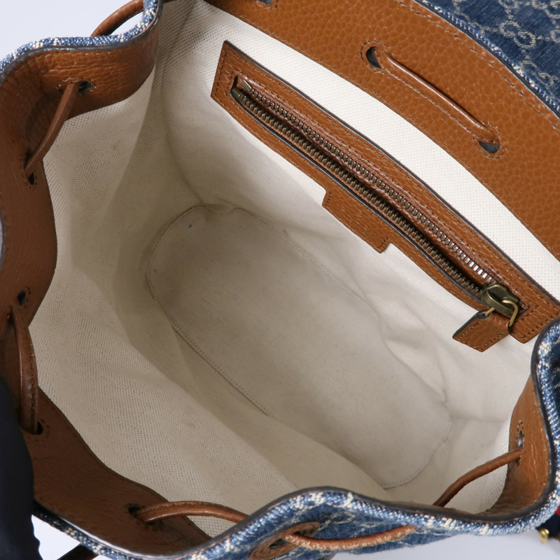GUCCI 牛仔布/牛皮皮革GG Backpack背包-4