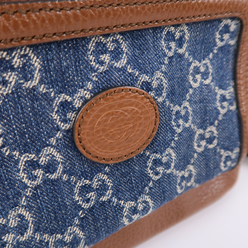 GUCCI 牛仔布/牛皮皮革GG Backpack背包-6