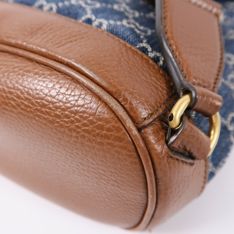 GUCCI 牛仔布/牛皮皮革GG Backpack背包-12