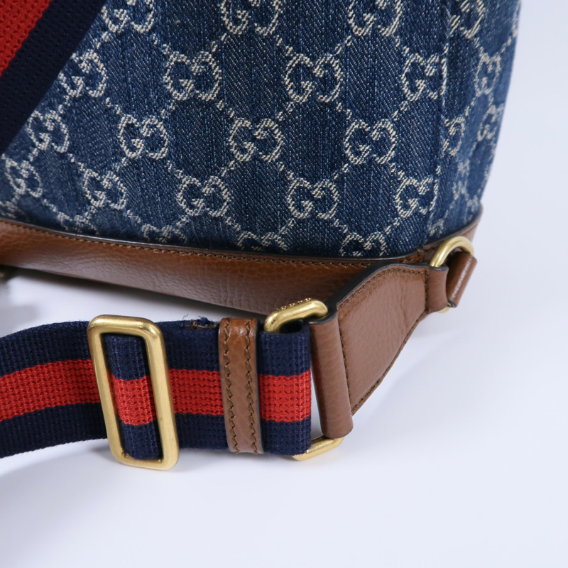 GUCCI 牛仔布/牛皮皮革GG Backpack背包-15