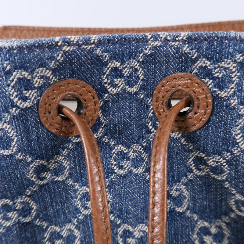 GUCCI 牛仔布/牛皮皮革GG Backpack背包-16