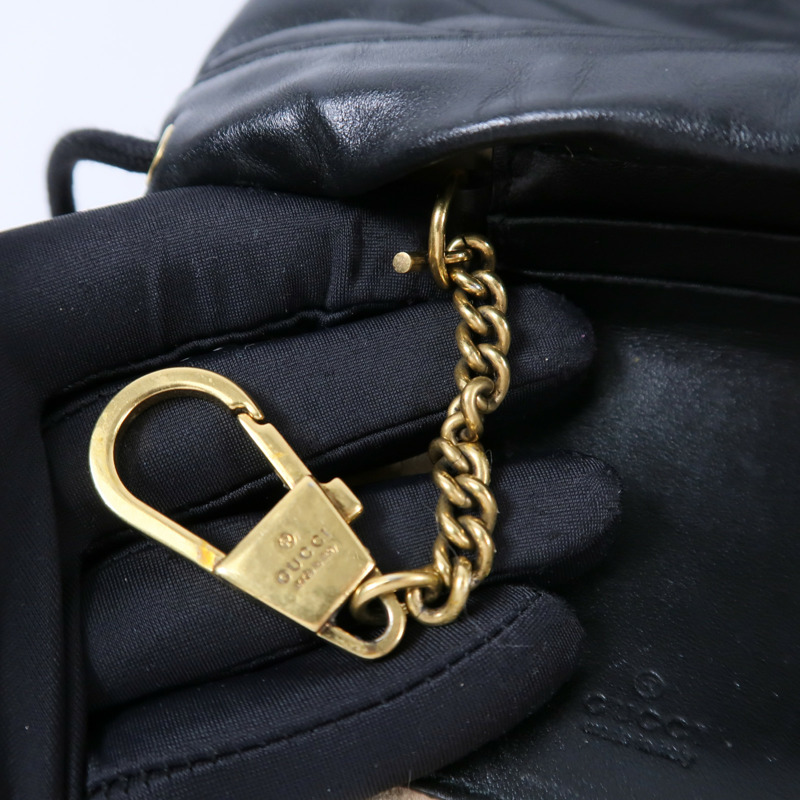 GUCCI 牛皮皮革GG Marmont Mini Bucket鏈帶肩背袋-5