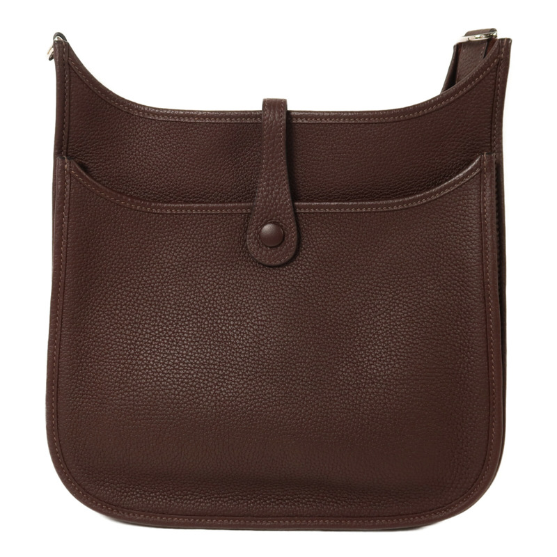 HERMES Clemence皮革Evelyne PM肩背袋Rouge Sellier-1
