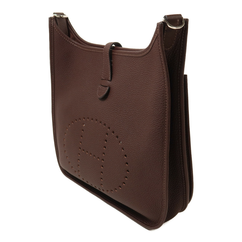 HERMES Clemence皮革Evelyne PM肩背袋Rouge Sellier-2