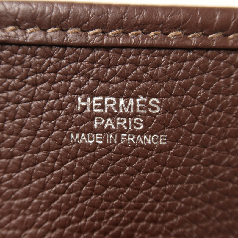 HERMES Clemence皮革Evelyne PM肩背袋Rouge Sellier-6