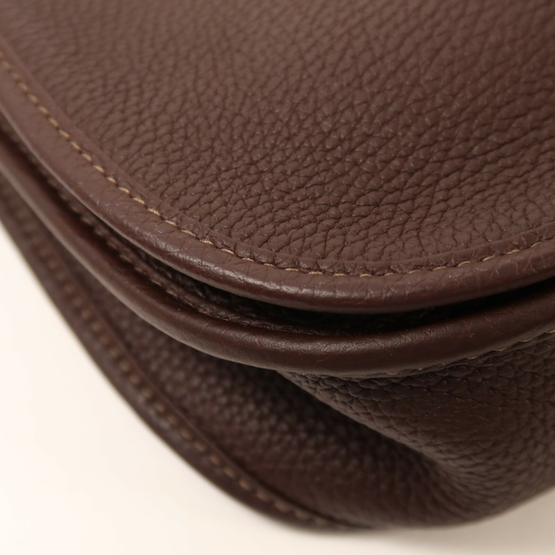 HERMES Clemence皮革Evelyne PM肩背袋Rouge Sellier-13