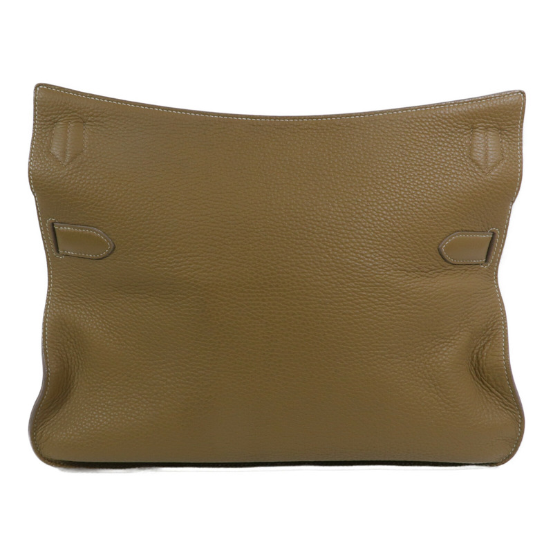 HERMES Clemence皮革Jypesiere 34肩背袋Kraft/Gris Pearl-1